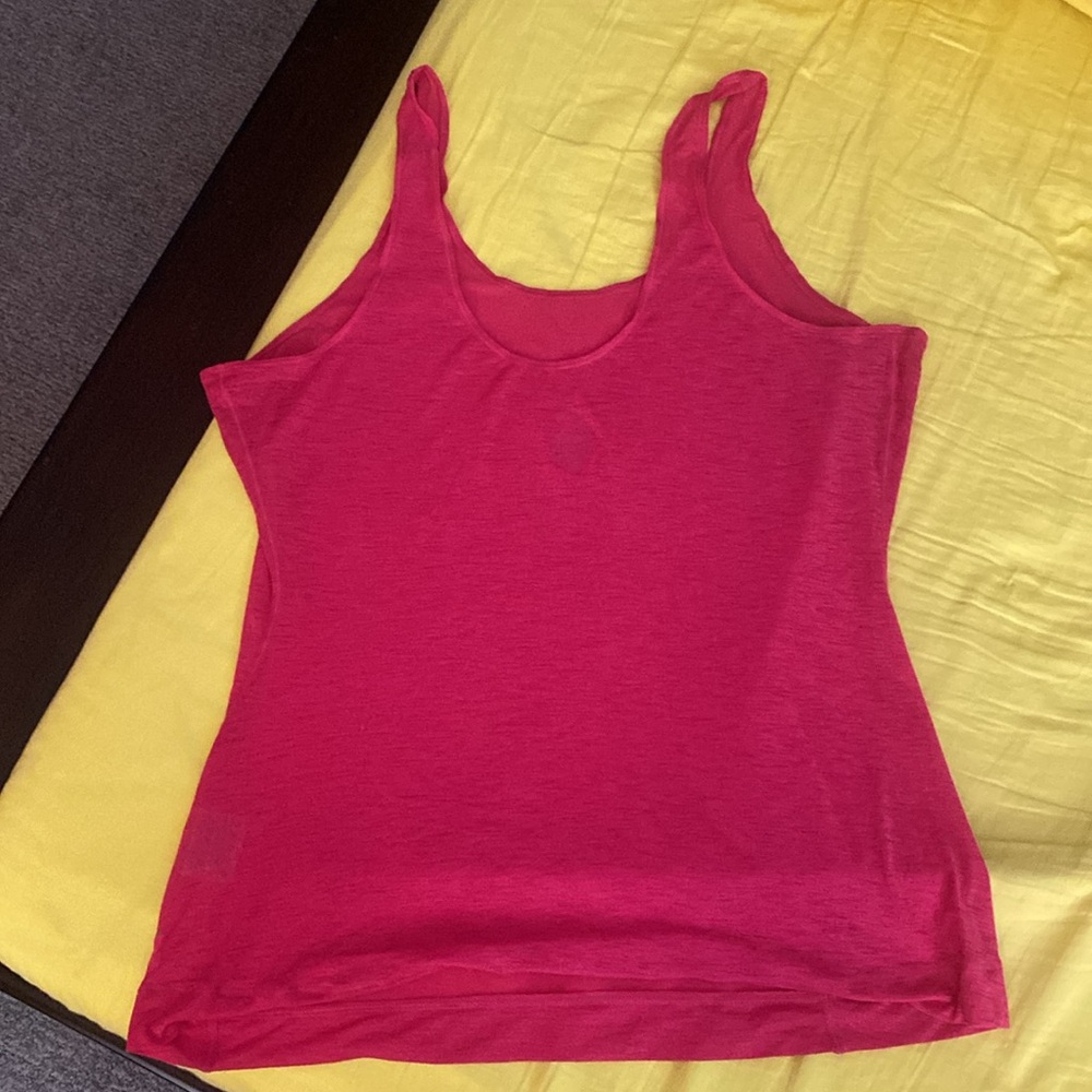 Women's Pink Dri-Fit Sheer Athletic Tank Top - Picture 3 of 3